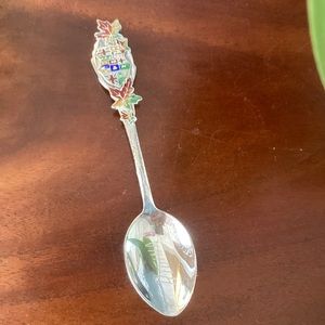 Sterling an enamel demitasse spoon